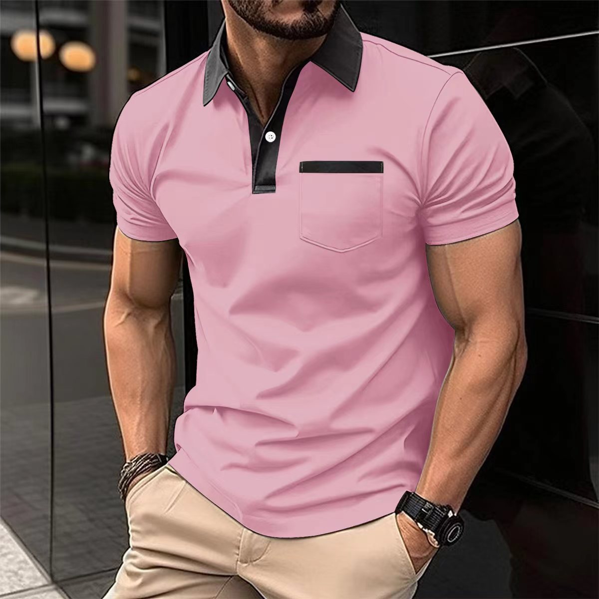 Stewart – Camiseta polo ajustada y moderna de manga corta