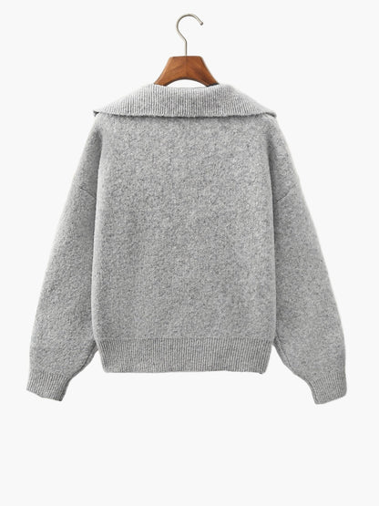 Damen Vintage Pullover mit V-Ausschnitt – Lässiger Herbst/Winter Strickpullover