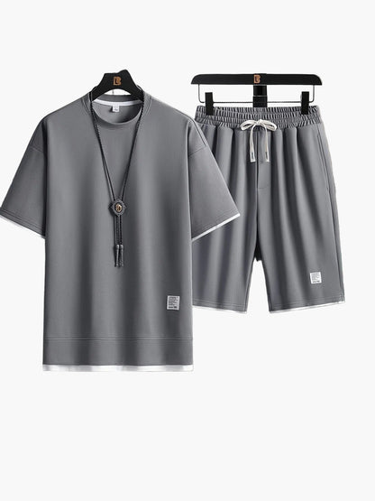 Herr Tvådelat fritidsset – Modernt T-shirt & shorts för vardag och lounge