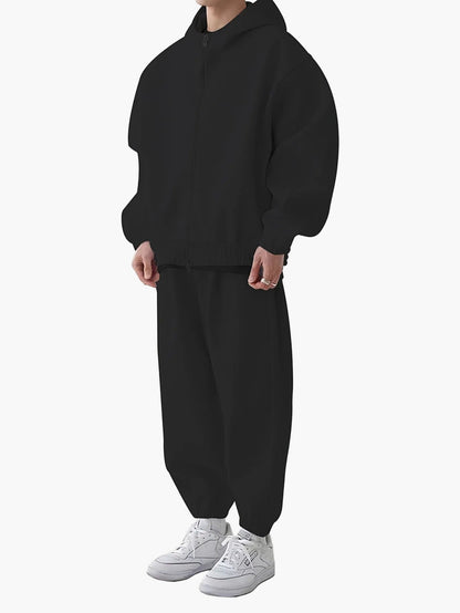 Heren Oversize Trainingspak Set met Capuchon, Sportieve Vrijetijdslook, Ideaal voor Herfst en Winter