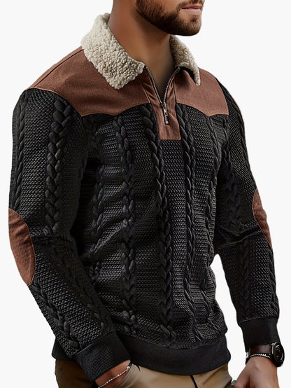 Herren Strickpullover mit modischem Zipper und Kontrast-Details – Lässiger Alltagsstil