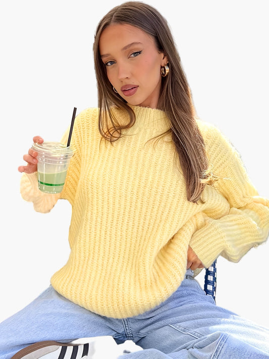 Damen Oversize Strickpullover – Lässiger Streetstyle für Herbst und Winter