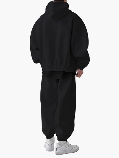 Heren Oversize Trainingspak Set met Capuchon, Sportieve Vrijetijdslook, Ideaal voor Herfst en Winter