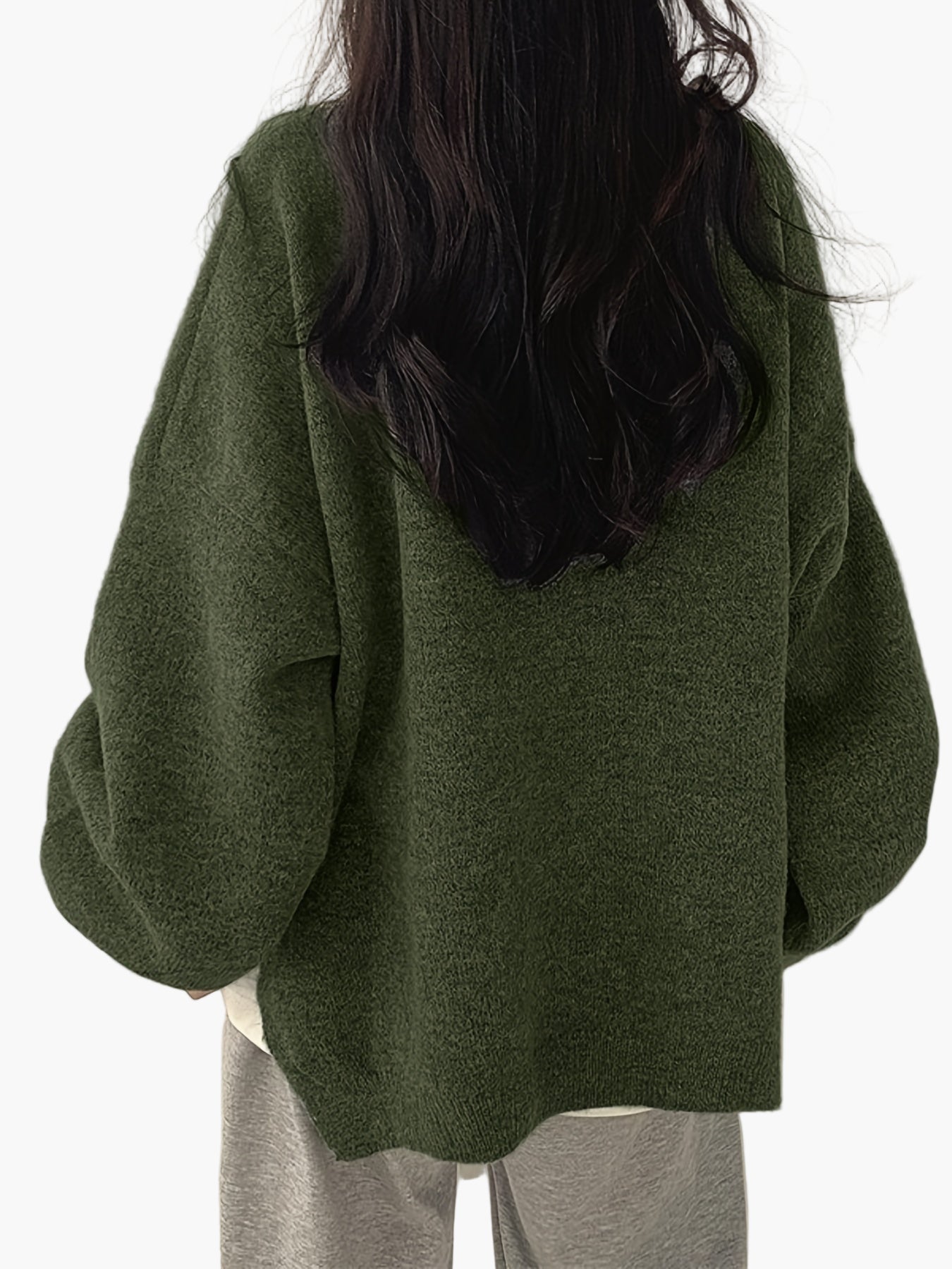 Damen Oversize Pullover Lockerer Schnitt Gemütlicher Freizeit-Look