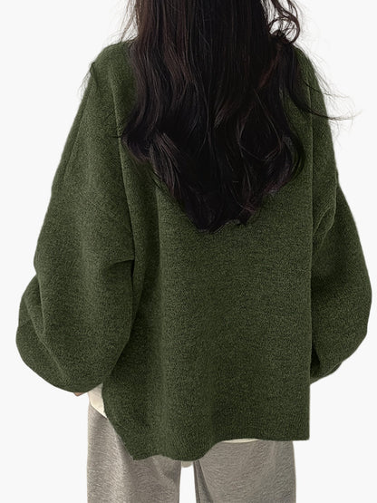 Damen Oversize Pullover Lockerer Schnitt Gemütlicher Freizeit-Look