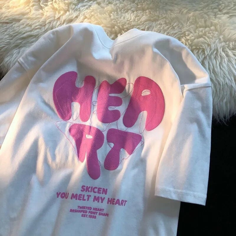 Eddie – Modieus T-shirt met korte mouwen en hartprint