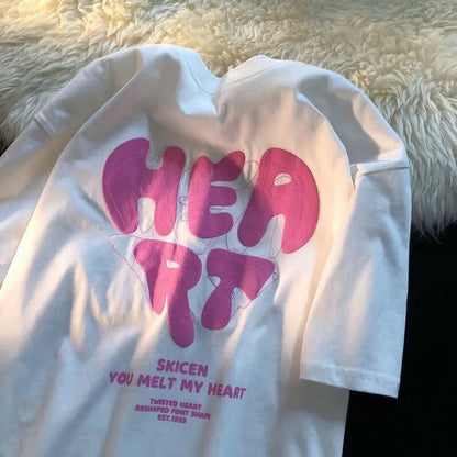 Eddie – Modieus T-shirt met korte mouwen en hartprint