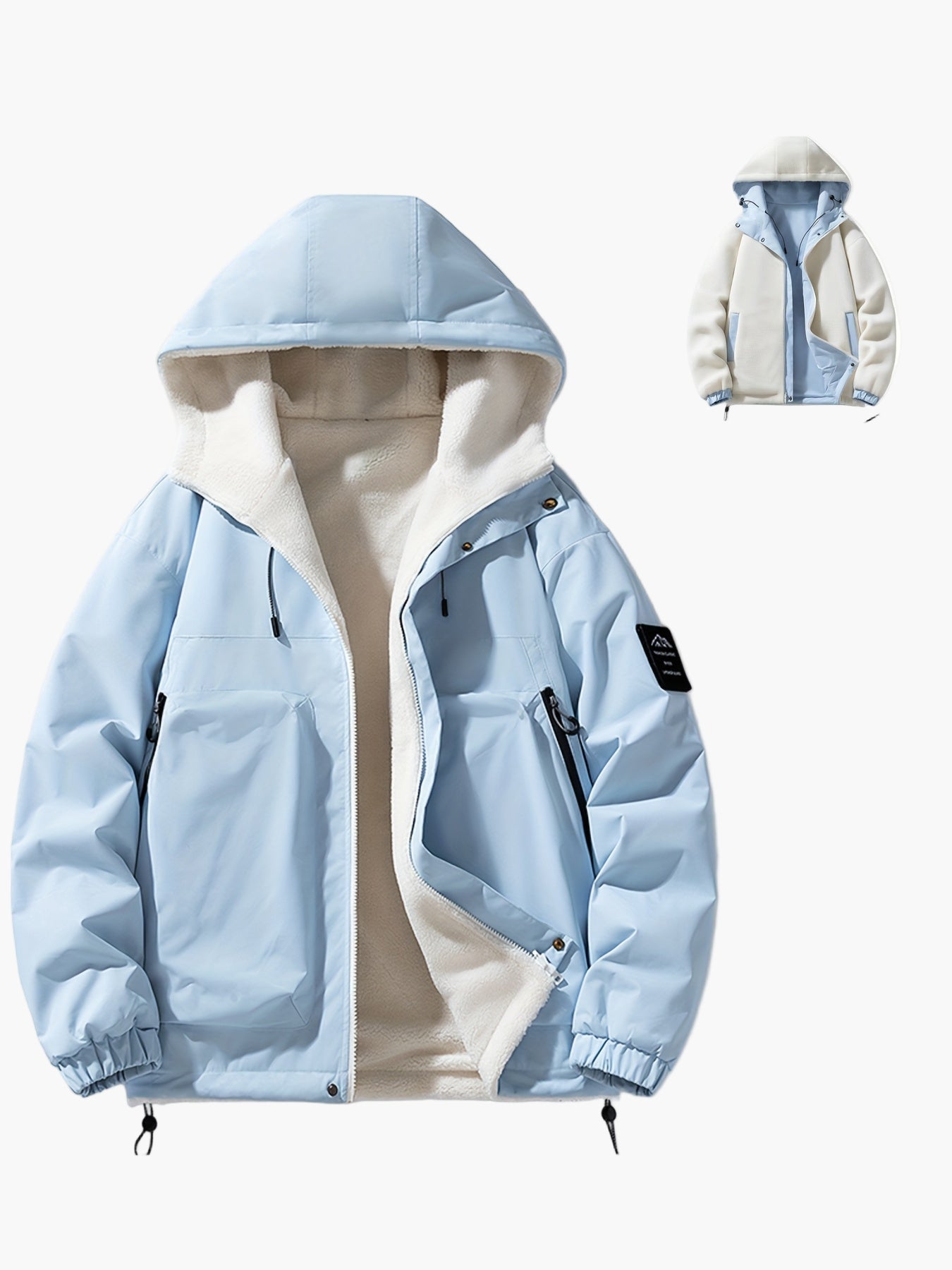 Herren Winterjacke mit Kapuze, Urban Streetwear, Casual Outdoorjacke, Warm Gefüttert