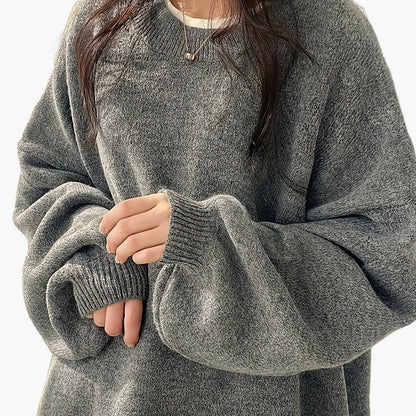 Damen Oversize Pullover Lockerer Schnitt Gemütlicher Freizeit-Look