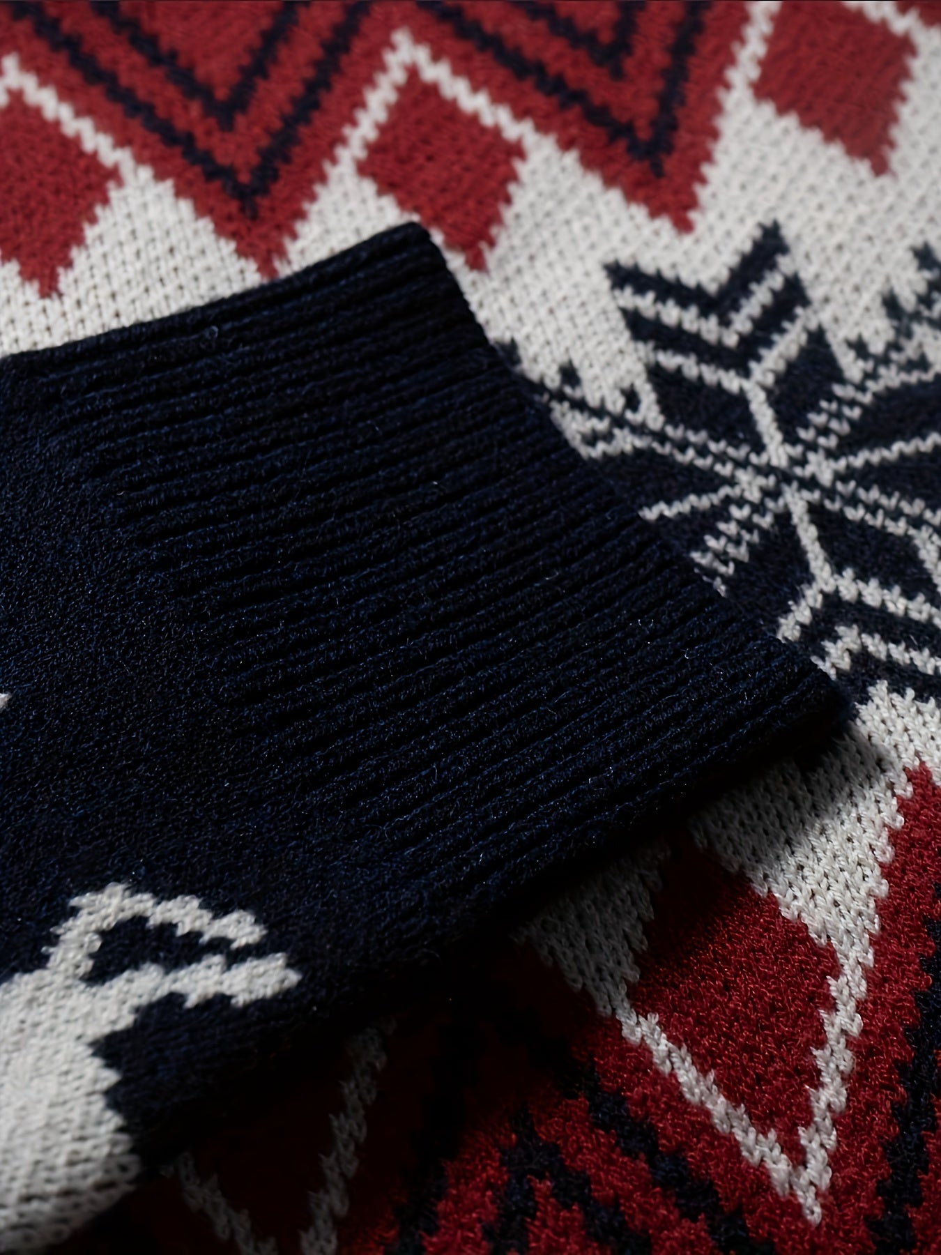 Herren Weihnachts-Pullover mit Rentier- und Schneeflocken-Muster für Freizeit und Winter