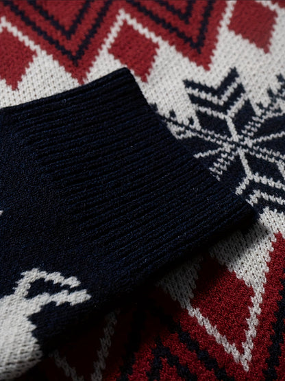 Herren Weihnachts-Pullover mit Rentier- und Schneeflocken-Muster für Freizeit und Winter