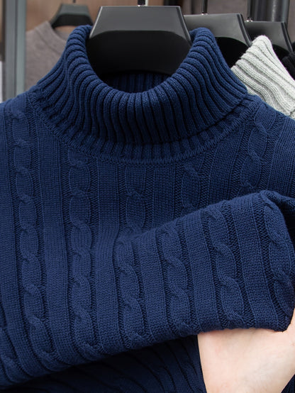 Herren Rollkragenpullover Strickmuster – Modischer Freizeitpulli für Alltag und Büro
