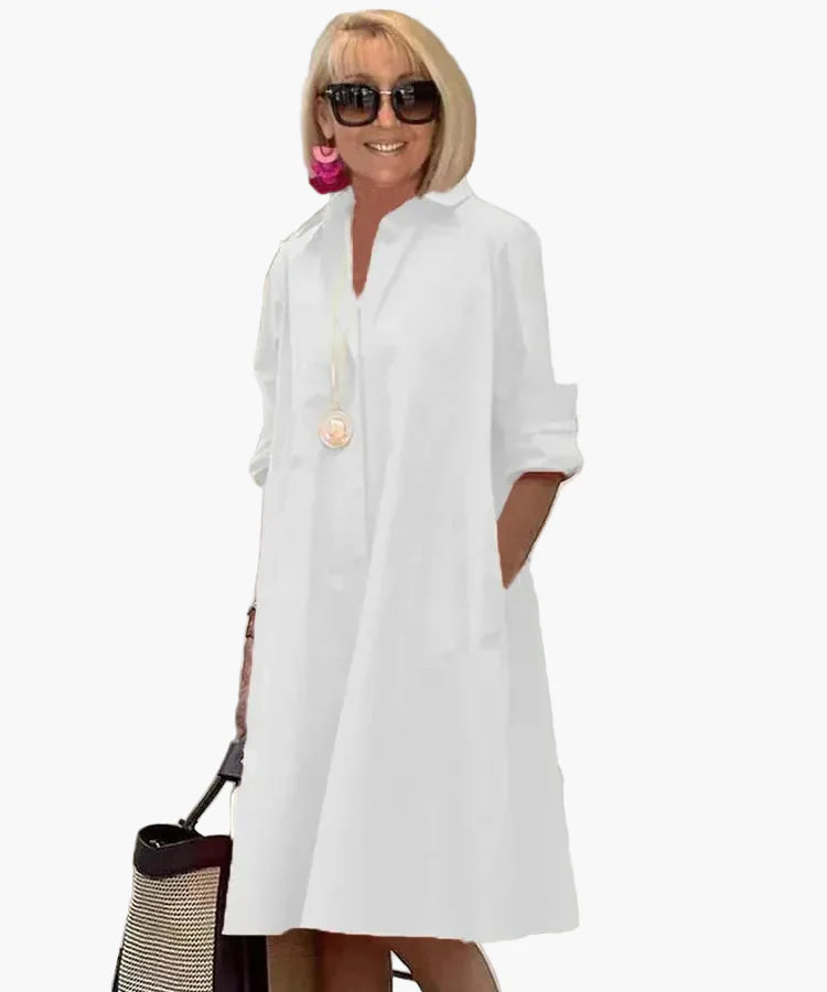 Dames Hemdblousejurk Elegant Los – Perfect voor Dagelijks Gebruik en Vakantie