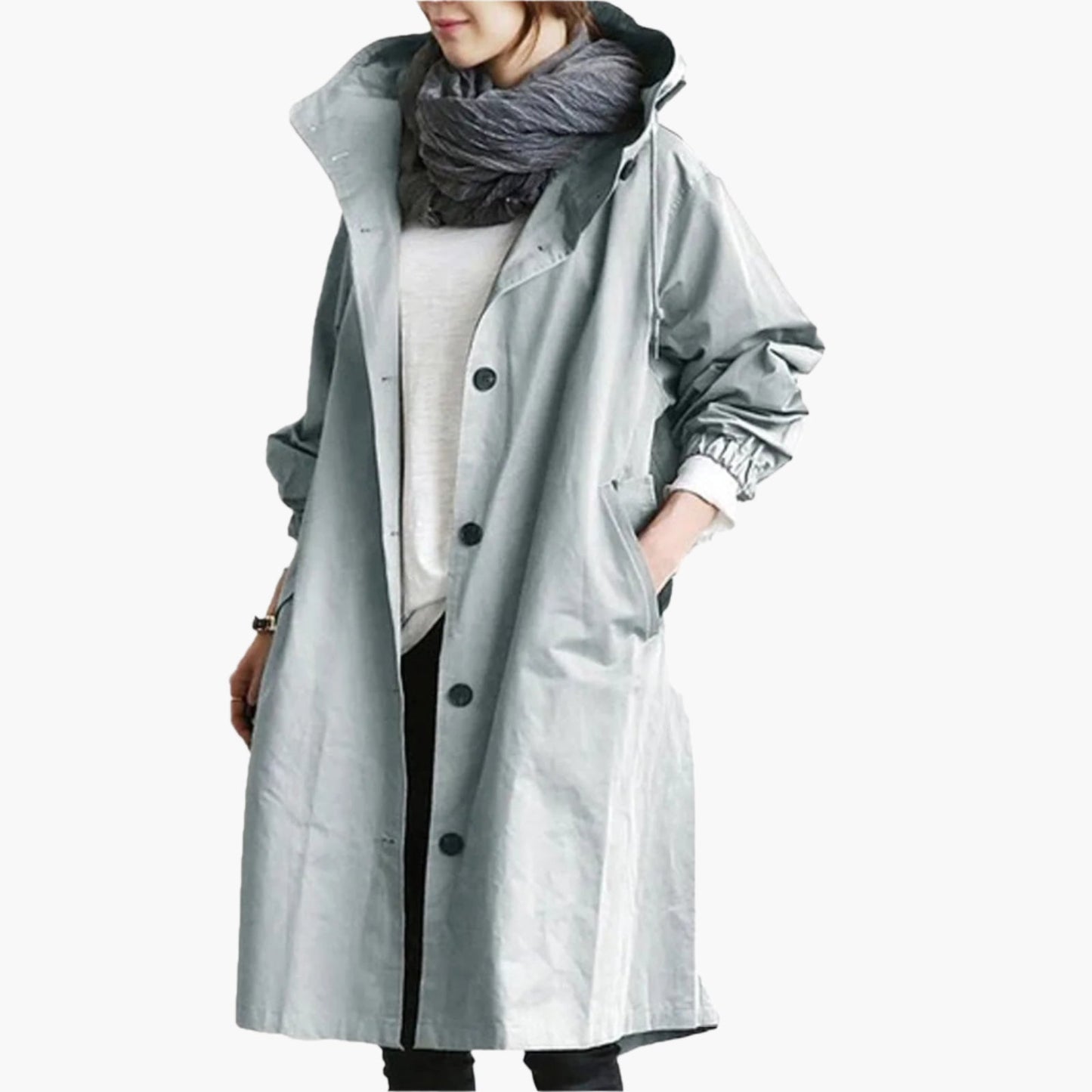 Damen Lange Regenjacke – Modischer Outdoor-Mantel, Wasserdicht & Atmungsaktiv, Perfekt für Alltag und Reisen