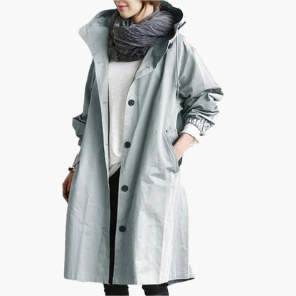 Damen Lange Regenjacke – Modischer Outdoor-Mantel, Wasserdicht & Atmungsaktiv, Perfekt für Alltag und Reisen