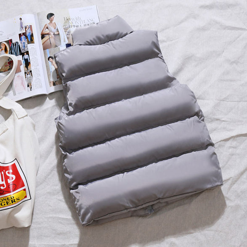 Chaleco acolchado para mujer con cuello alto – Chaqueta de transición de moda para exterior y uso diario