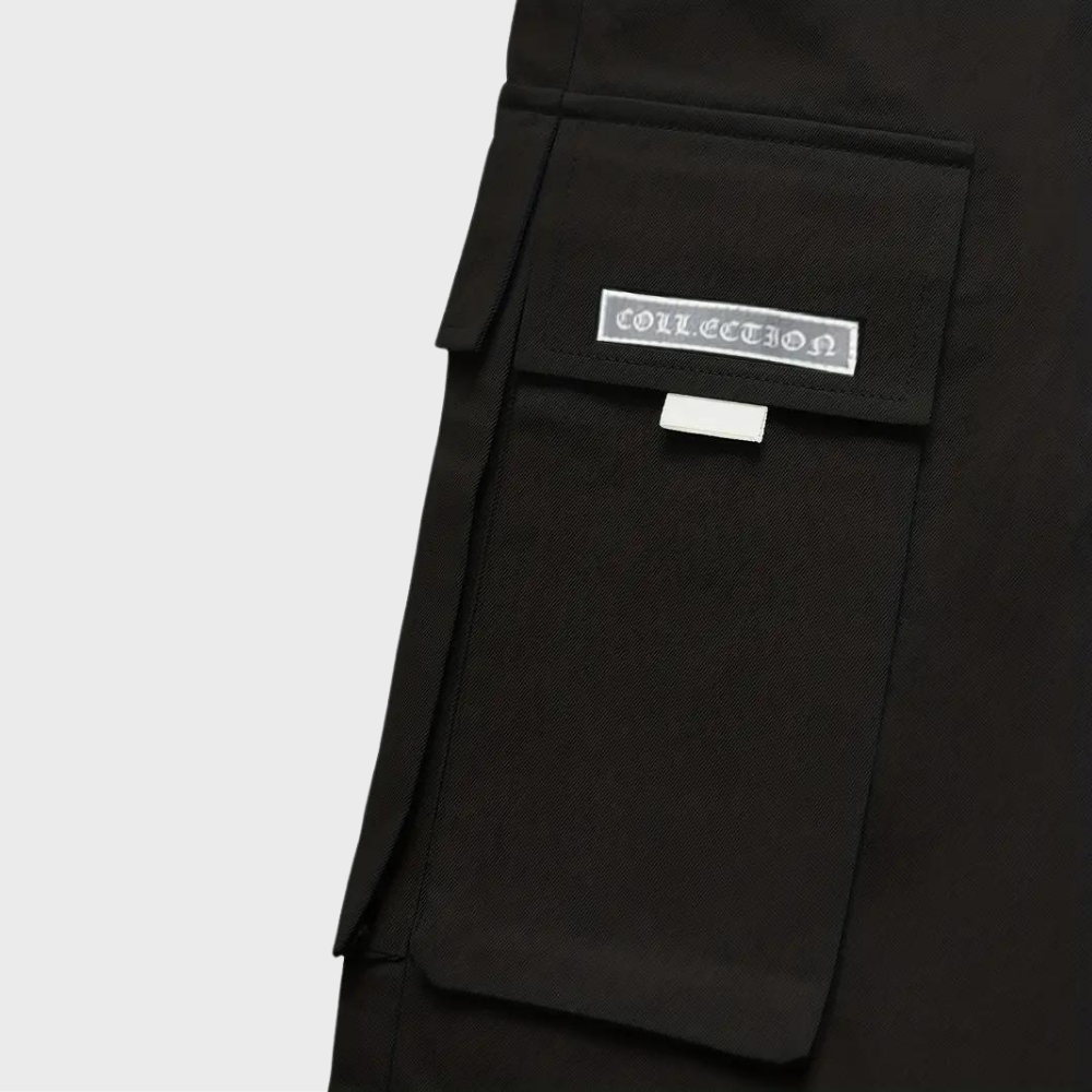 Pantaloni cargo da jogging da uomo – Pantaloni streetwear viola con tasche con cerniera e polsini