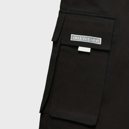 Pantaloni cargo da jogging da uomo – Pantaloni streetwear viola con tasche con cerniera e polsini