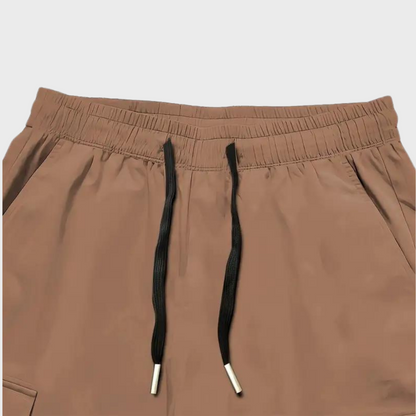 Pantaloni cargo da jogging da uomo – Pantaloni streetwear viola con tasche con cerniera e polsini
