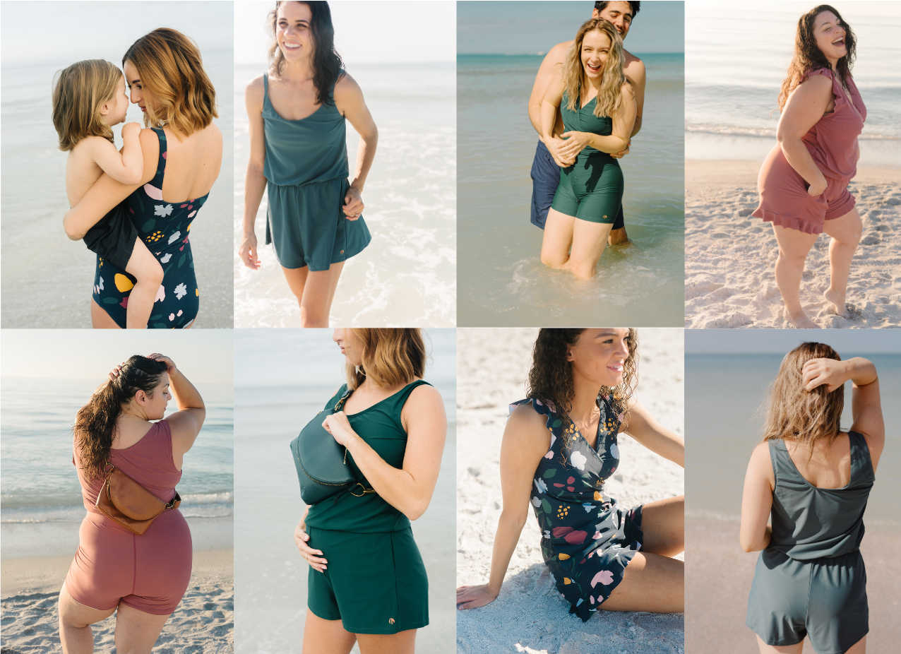 Damen Badeanzug-Romper mit Rüschen und Stillfunktion – Stilvoller Einteiler für Strand und Pool