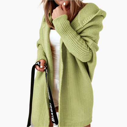 Dames capuchon gebreide cardigan – casual oversized look voor herfst en winter