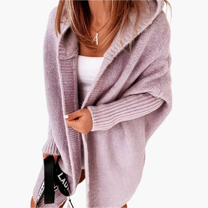 Dames capuchon gebreide cardigan – casual oversized look voor herfst en winter