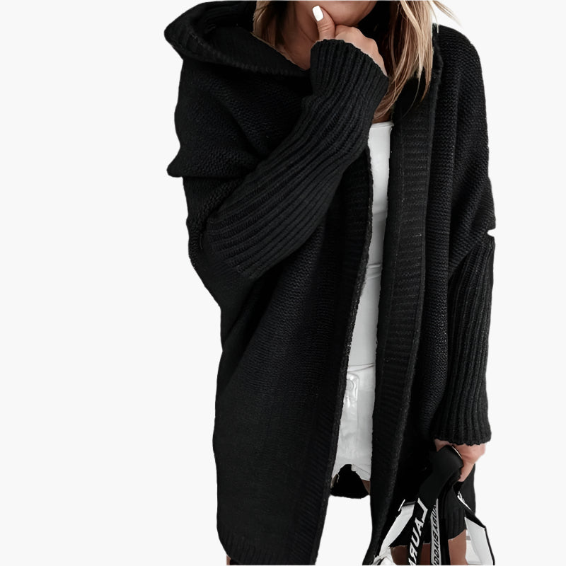 Dames capuchon gebreide cardigan – casual oversized look voor herfst en winter