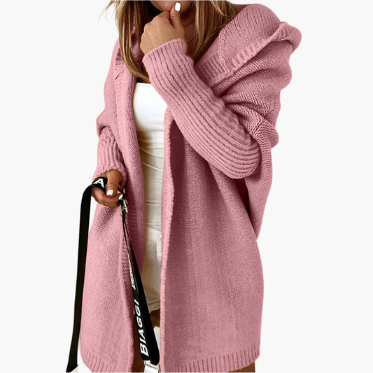Dames capuchon gebreide cardigan – casual oversized look voor herfst en winter