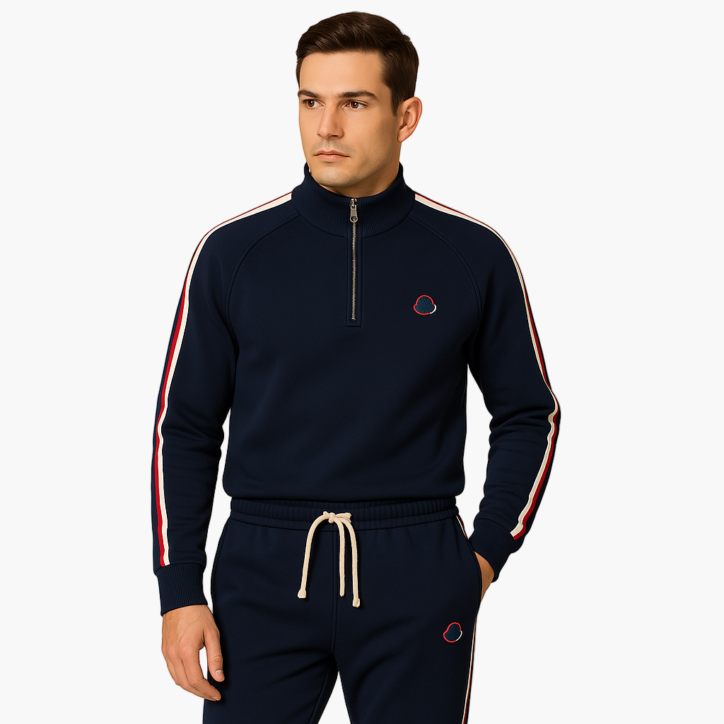 Heren trainingspak in moderne stijl – Vrijetijds- & sportloungewear met rits