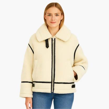 Chaqueta teddy de invierno para mujer estilo biker – Para outfits de ocio y ciudad con estilo