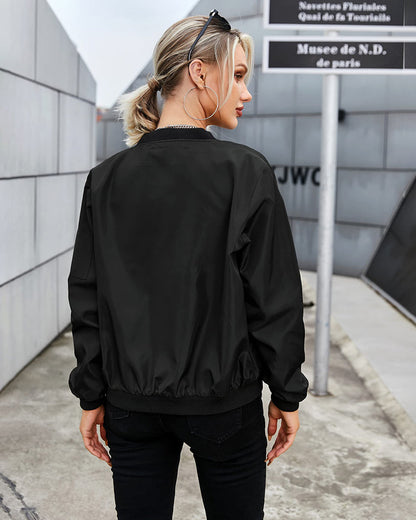 Damen Bomberjacke Casual Streetwear – Klassischer Alltagsstil für Freizeit und Ausgehen
