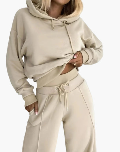 Dames Trainingspak Tweedelig Set – Casual Hoodie en Wijde Broek voor Vrije Tijd & Dagelijks Gebruik
