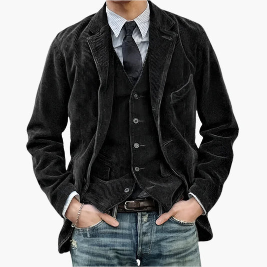 Herren Cord Sakko Vintage Business Casual – Stilvolle Herbst Winter Jacke