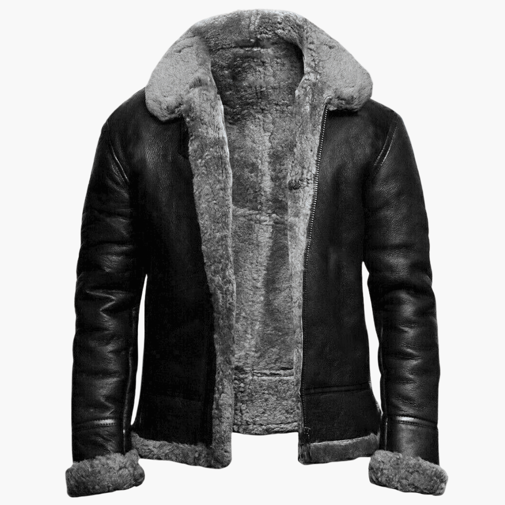 Herren Fliegerjacke Pilotenstil Warm Gefüttert Winterjacke Lässig