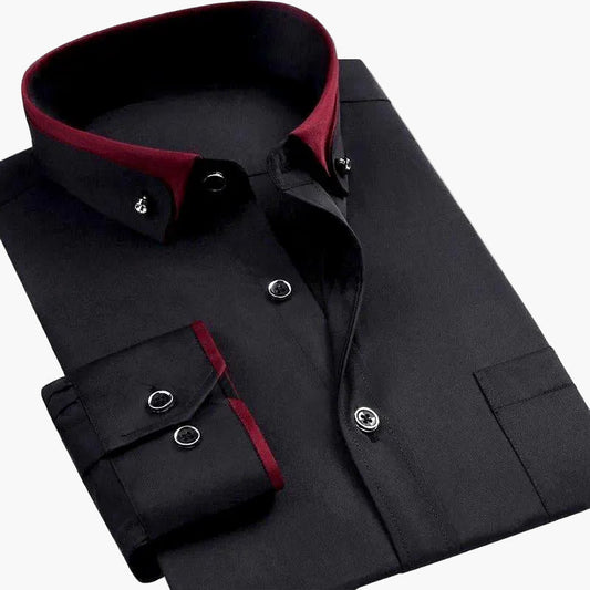 Chemise business loisirs pour hommes – Chemise manches longues modern fit stylée pour bureau & quotidien
