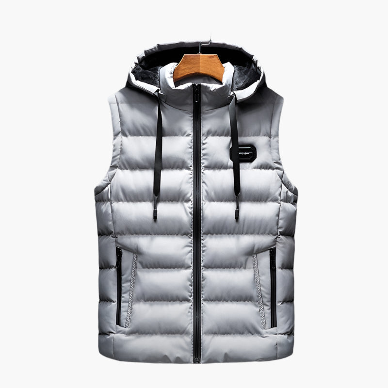 Heren Gewatteerde Bodywarmer met Capuchon – Modieuze Outdoor Warmtebodywarmer voor Dagelijks Gebruik & Vrije Tijd