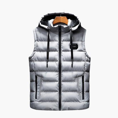 Heren Gewatteerde Bodywarmer met Capuchon – Modieuze Outdoor Warmtebodywarmer voor Dagelijks Gebruik & Vrije Tijd