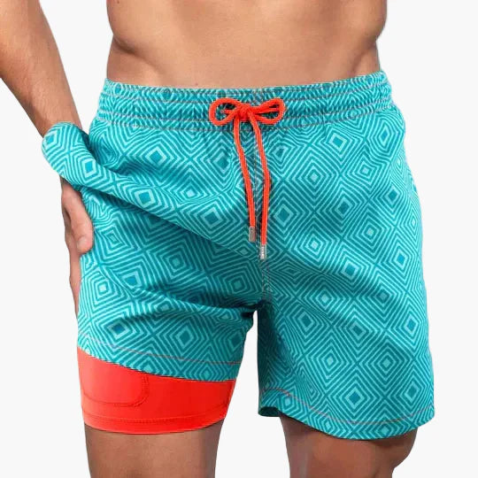 Herr Badeshorts med Inre Kompression – Modern Badbyxa för Strand & Sport