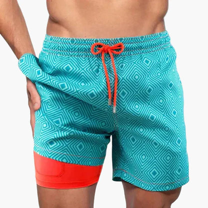 Herr Badeshorts med Inre Kompression – Modern Badbyxa för Strand & Sport