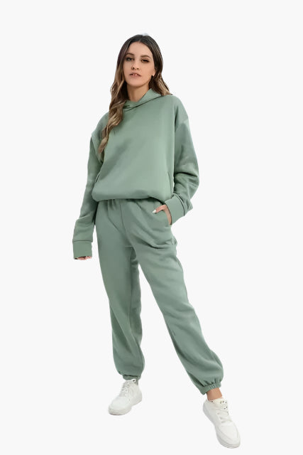 Damen Kapuzenpullover & Jogginghose Set – Winter Freizeitanzug, Lässiges Lounge Outfit
