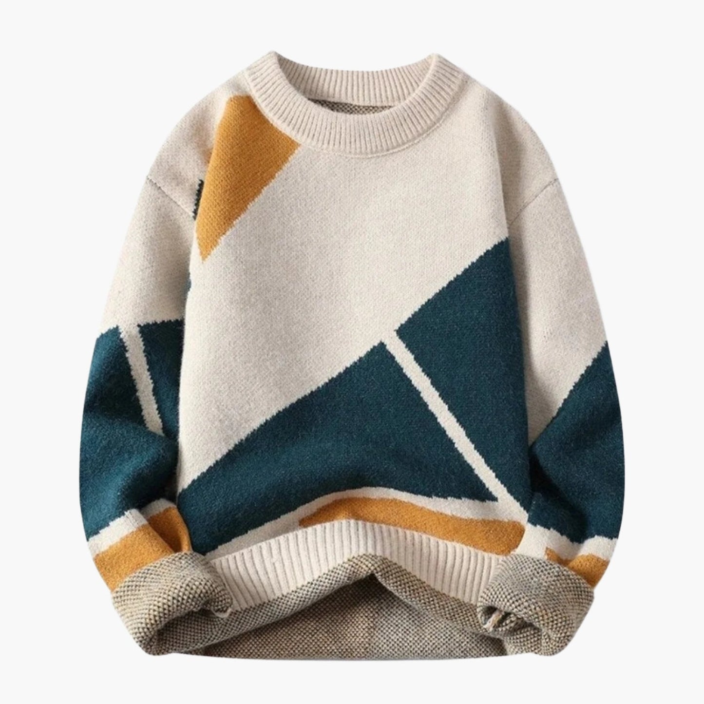 Herren Pullover Casual Strickpullover mit modernem Print für Alltag und Freizeit
