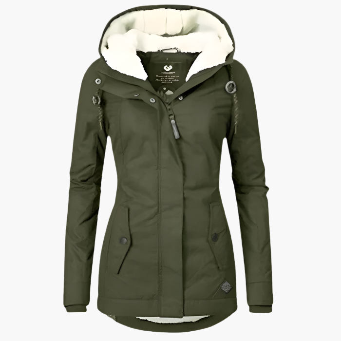Damen Wasserdichter Wintermantel mit Kapuze – Komfortabler Outdoor-Parka für kalte Tage