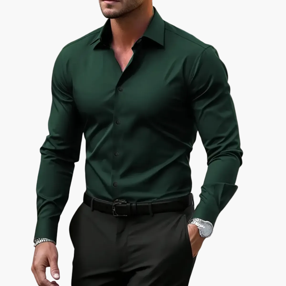 Camisa business casual para hombre – Estilo clásico para oficina y uso diario