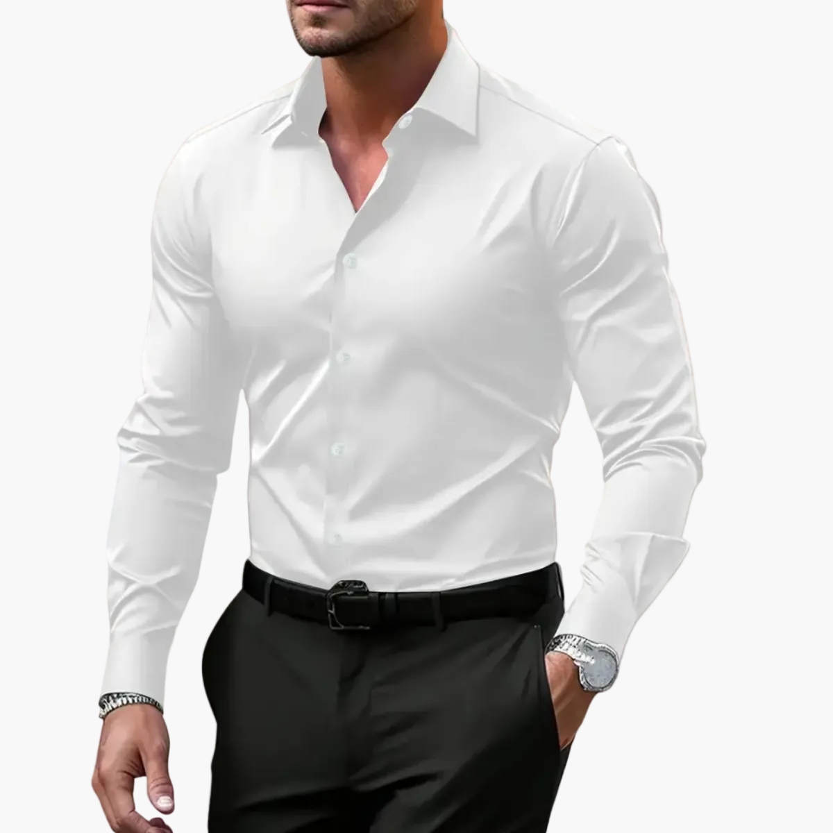 Camisa business casual para hombre – Estilo clásico para oficina y uso diario