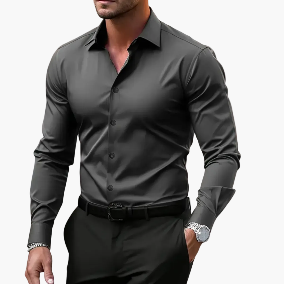 Camisa business casual para hombre – Estilo clásico para oficina y uso diario