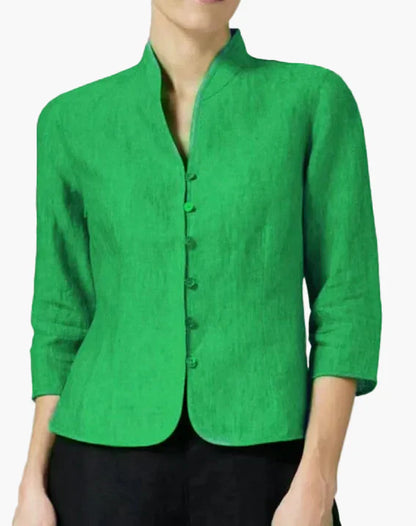 Dames blazer met opstaande kraag – Elegant business-top voor kantoor & dagelijks gebruik
