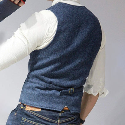 Heren Gilet in Vintage Stijl – Modern Business & Vrijetijds Gilet