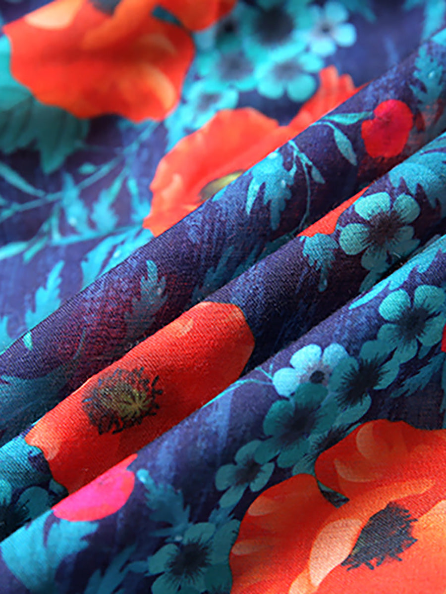 Dam Fritidsklänning med blommönster och lös passform – Perfekt för vardag och semester