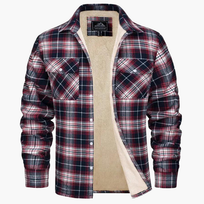 Herren Outdoor Flanellhemdjacke mit Fleece-Futter – Kariertes Freizeit Overshirt für Herbst & Winter