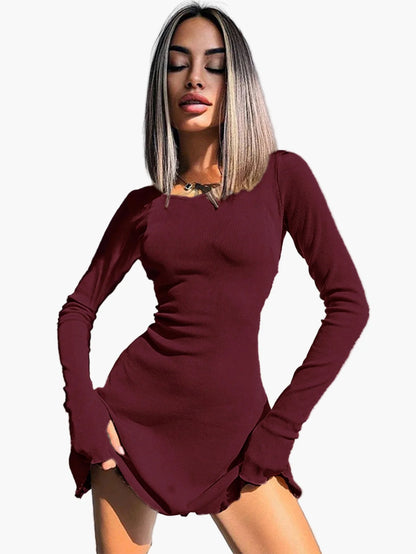 Miniabito bodycon a manica lunga da donna – Look elegante casual e da festa